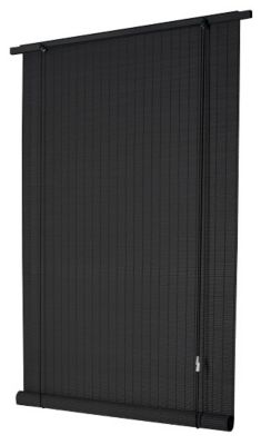 Store enrouleur tamisant bois tissé int/ext anthracite H.220 x l.120cm Ballauf