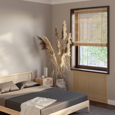 Store Enrouleur Tamisant Bambou Izana Extérieur Naturel, L.100 X H.300