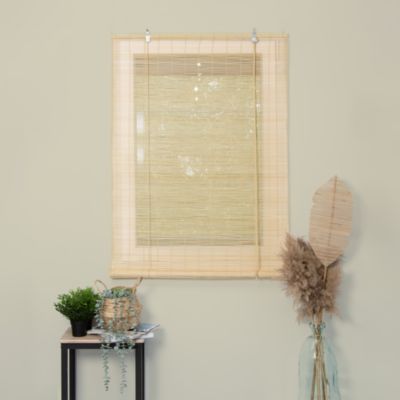 Store Enrouleur Bambou Naturel,Store Occultant En Bambou Exterieur,Stores À Rouleaux Romains,75% Protection Solaire Intimité Écran,Respirant/écologique, Personnalisable (60x100cm/24X39in