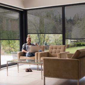 Store enrouleur tamisant extérieur gris 180 x 300 cm