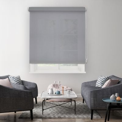 Store enrouleur tamisant gris clair l.120 x H.190cm Madeco