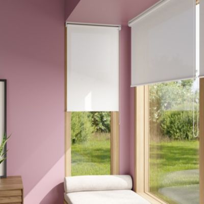 Store enrouleur tamisant Halo pose facile blanc cassé L.180 x l.55cm GoodHome