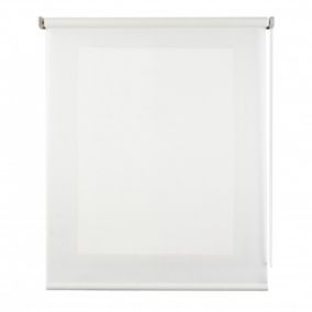 Store Enrouleur Tamisant Lisse pour Fenêtres et Portes Blanc 100x250 cm