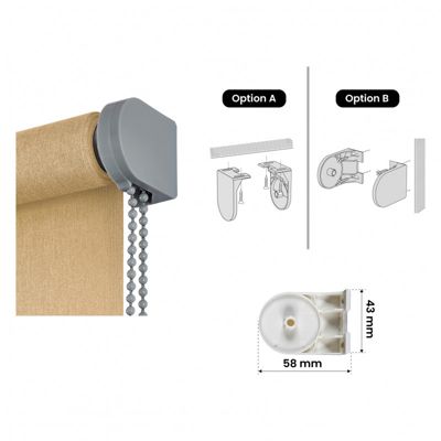 Store Enrouleur Tamisant Lisse pour Fenêtres et Portes Jaune 100x250 cm