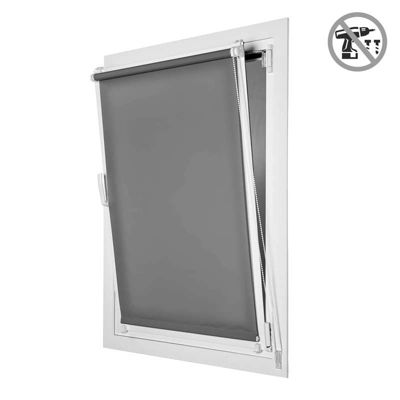 Store Enrouleur Tamisant sans perçage EasyFix Gris 150 x 180 cm