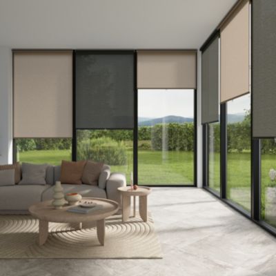 Store enrouleur tamisant sans perçage Eccles marron l.180 x H.180cm Goodhome