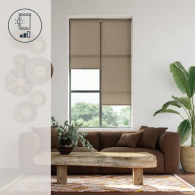 Store enrouleur tamisant sans perçage Eccles marron l.75 x H.240cm Goodhome