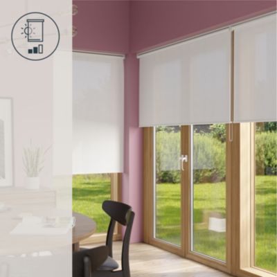 Store enrouleur tamisant sans perçage Halo 2 blanc cassé l.180 x H.240cm Goodhome