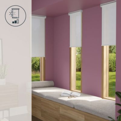 Store enrouleur tamisant sans perçage Halo 2 blanc cassé l.40 x H.140cm Goodhome