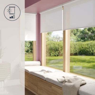 Store enrouleur tamisant sans perçage Halo 2 blanc cassé l.55 x H.180cm Goodhome
