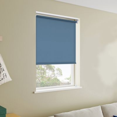 Store enrouleur tamisant sans perçage Halo 2 bleu l.90 x H.180cm Goodhome