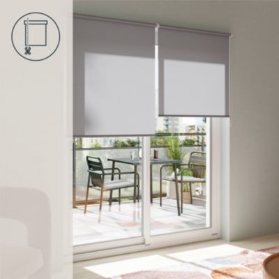 Store enrouleur tamisant sans perçage Halo 2 gris béton l.180 x H.240cm Goodhome