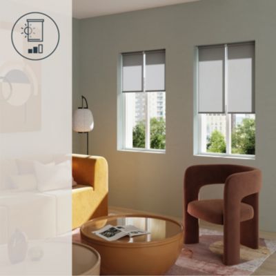 Store enrouleur tamisant sans perçage Halo 2 gris béton l.45 x H.140cm Goodhome