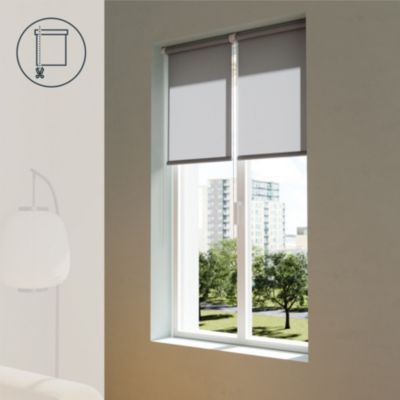 Store enrouleur tamisant sans perçage Halo 2 gris béton l.45 x H.140cm Goodhome