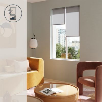 Store enrouleur tamisant sans perçage Halo 2 gris béton l.55 x H.180cm Goodhome