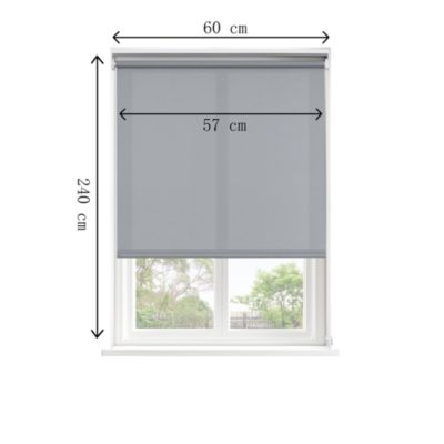Store enrouleur tamisant sans perçage Halo 2 gris béton l.60 x H.240cm Goodhome