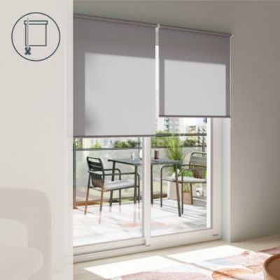 Store enrouleur tamisant sans perçage Halo 2 gris béton l.75 x H.240cm Goodhome