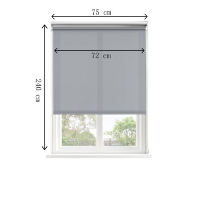 Store enrouleur tamisant sans perçage Halo 2 gris béton l.75 x H.240cm Goodhome