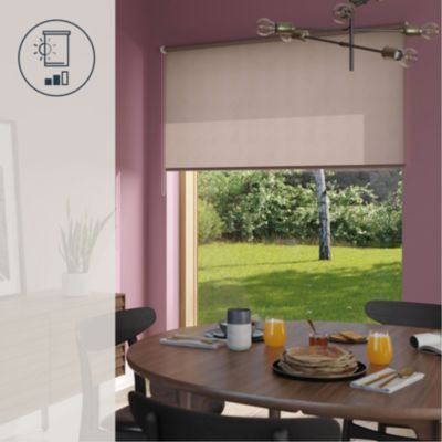 Store enrouleur tamisant sans perçage Halo 2 gris perle l.180 x H.240cm Goodhome
