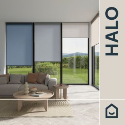 Store enrouleur tamisant sans perçage Halo 2 gris perle l.45 x H.140cm Goodhome