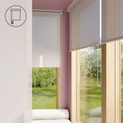 Store enrouleur tamisant sans perçage Halo 2 gris perle l.55 x H.180cm Goodhome