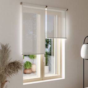 Store enrouleur voile Annuri pose facile blanc cassé L.180 x l.55cm GoodHome