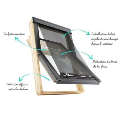 Store Extérieur compatible fenêtre de toit VELUX  pour dimension 1, 304, M04, 2, 308, M08, 14, 306, M06, MK04, MK06, MK08