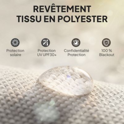 Store extérieur enrouleur anti-UV30+ imperméable 240x160cm crème