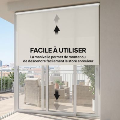 Store extérieur enrouleur anti-UV30+ imperméable 240x160cm crème
