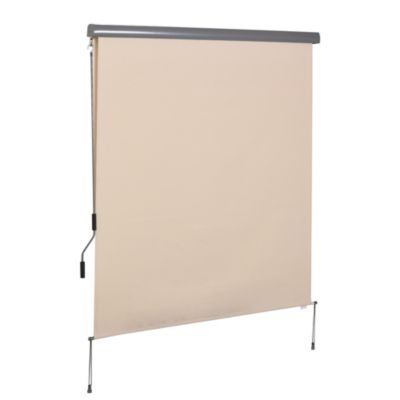 Store extérieur enrouleur vertical 1,6L x 2,5H m - manivelle - alu polyester haute densité 280 g/m² anti-UV50+ beige