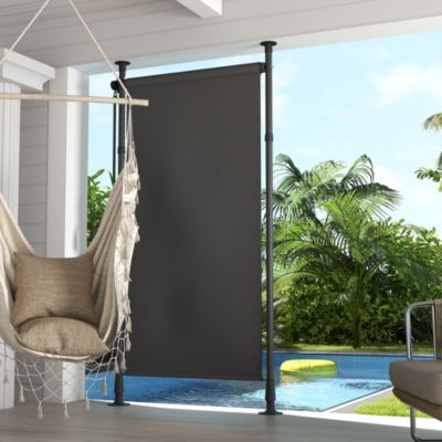 Store extérieur sur pied store manuel rétractable enroulable réglable gris foncé