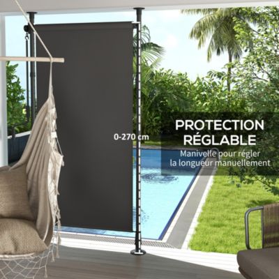 Store extérieur sur pied store manuel rétractable enroulable réglable gris foncé