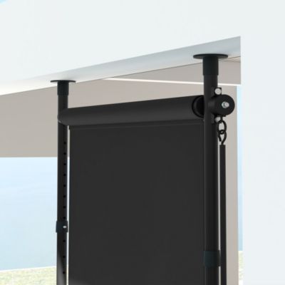 Store extérieur sur pied store manuel rétractable enroulable réglable gris foncé