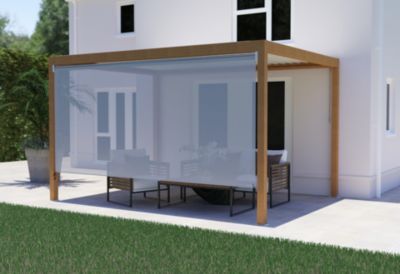 Store façade 4 m pour pergola Salto Alumin'home blanc RAL 9010