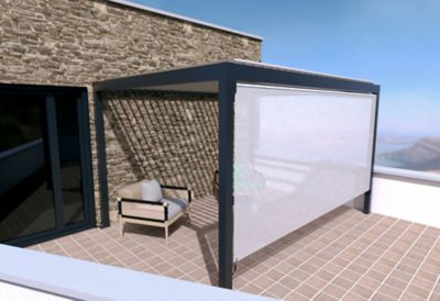 Store façade 4 m pour pergola Salto Alumin'home gris foncé RAL 7016