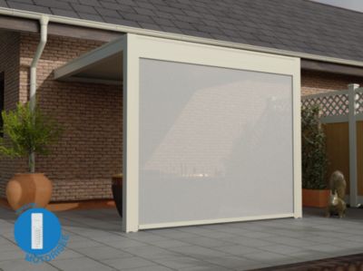 Store façade blanc motorisé pour pergola Oviedo 3m