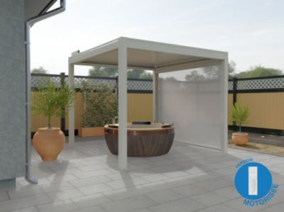 Store façade blanc motorisé pour pergola Oviedo 3m