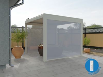 Store façade blanc motorisé pour pergola Oviedo 3m