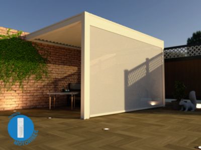 Store façade blanc motorisé pour pergola Oviedo 4m05