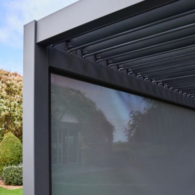 Store gris pour pergola bioclimatique   Triomphe   3x4 m. aluminium et textilène