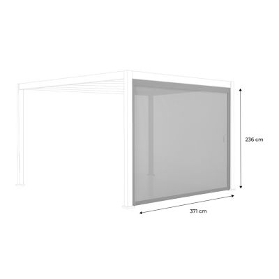 Store gris pour pergola bioclimatique   Triomphe   3x4 m. aluminium et textilène