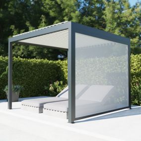 Store guidé latéral autoportant / façade 3 m pour pergola Salto Alumin'home gris foncé RAL 7016