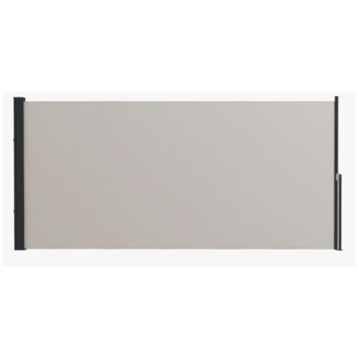 Store latéral brise-vue paravent rétractable dim. 3L x 1,40H m gris