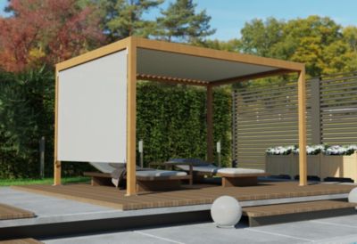 Store latéral autoportant / façade 3 m pour pergola Salto Alumin'home blanc RAL 9010