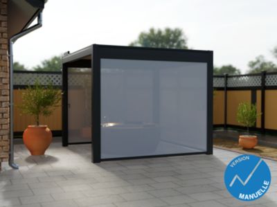 Store latéral gris motorisé pour pergola Oviedo 3m