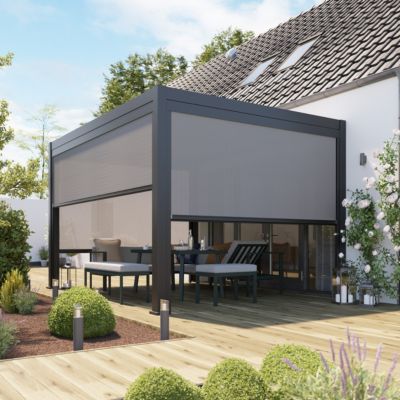 Store latéral guidé pour pergola 3m Breva Klikstrom gris foncé