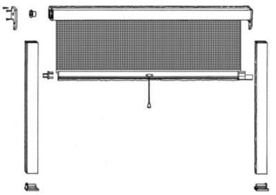 Store moustiquaire en aluminium blanc recoupable pour fenêtre l.125 x H.170 cm