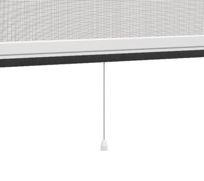 Store moustiquaire en aluminium blanc recoupable pour fenêtre l.125 x H.170 cm