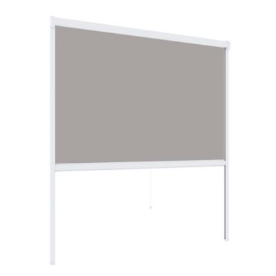 Store moustiquaire enroulable 130 x 160 CM tulle fibre blanc aluminium