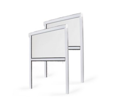 Store Moustiquaire Enroulable pour Fenêtre - L.130 x H.160cm Recoupable - PVC Blanc - Lot de 2